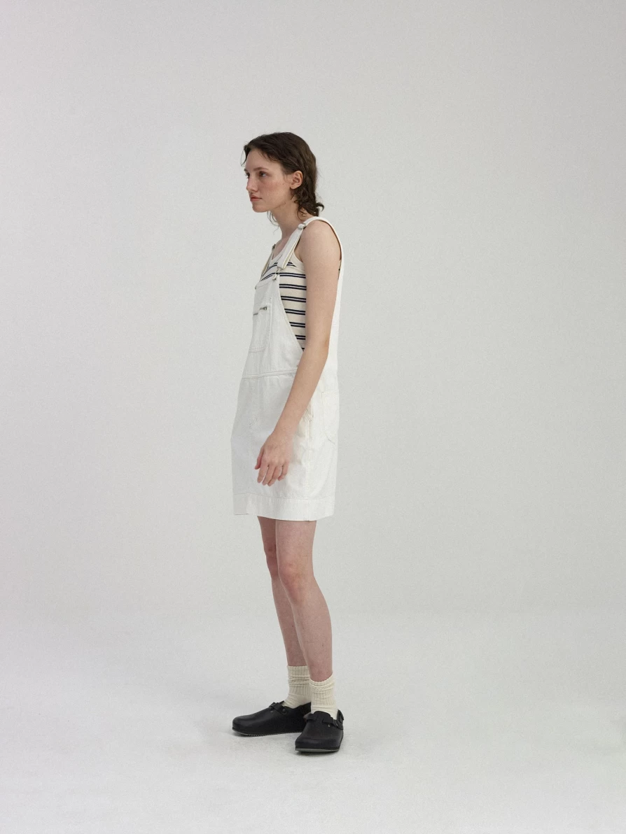 "White Cotton Toffee Overall Skirt - Nothing Written Brand"