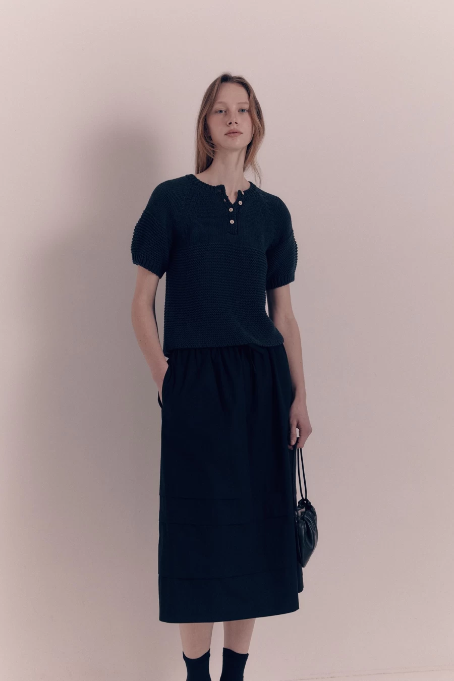 "Nothing Written Black Layered Skirt - Stylish Tiered Midi Skirt for Women"