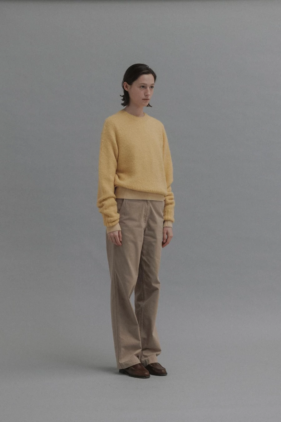 "Soft Alpaca Wool Pullover Sweater in Egg Yolk Yellow - Cozy Winter Knitwear"