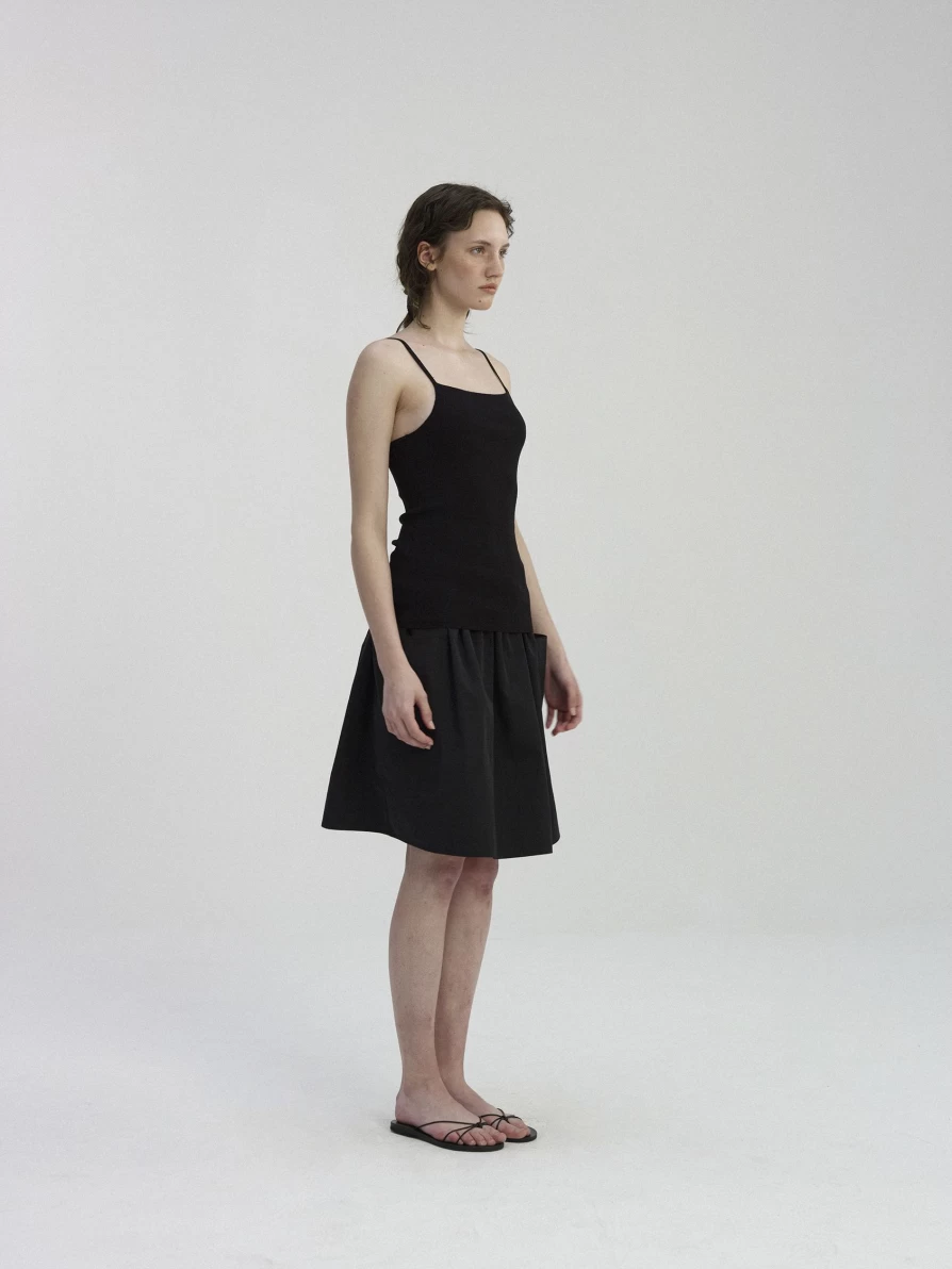 "Nothing Written Black Yekki Knit Sleeveless Top for Women"