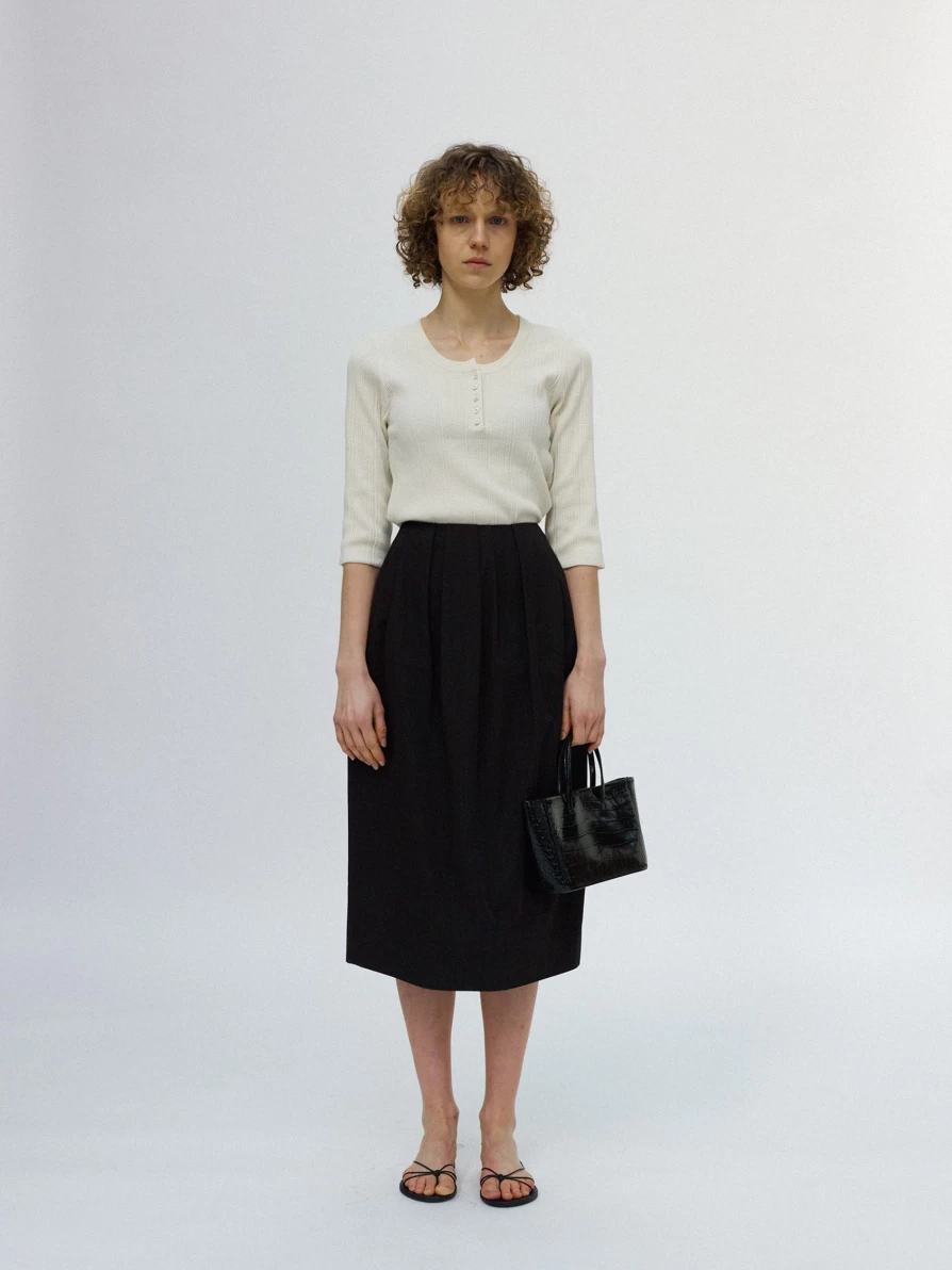"Nothing Written Anessy Ribbed Shirt in Cream | Second Hand Vintage Style"