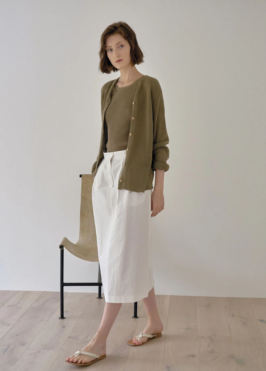 "Nothing Written Khaki Knit Sleeveless Top – 2nd Hand Vintage Style"