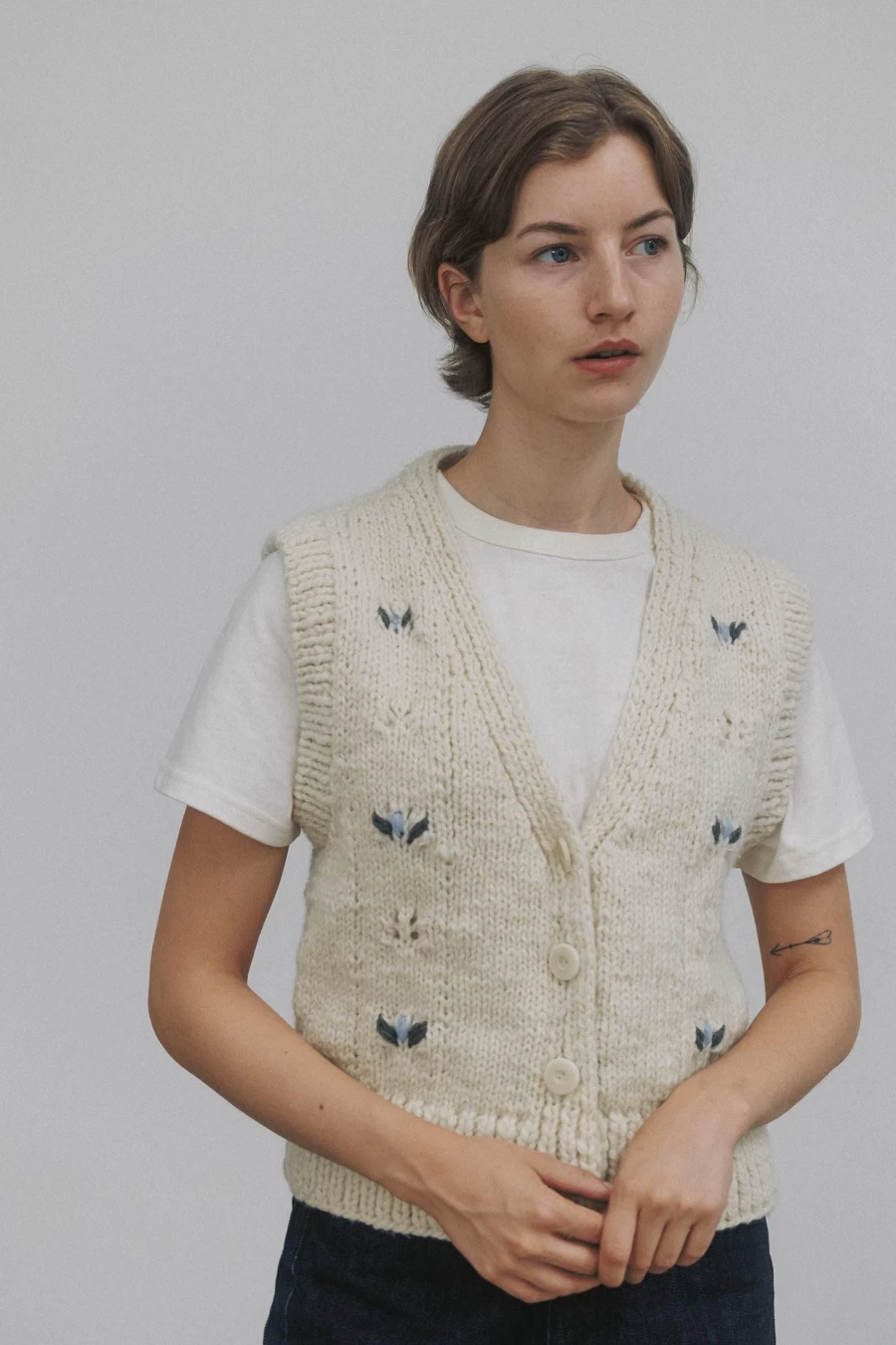 "Vintage Handmade Cream Vest | 4th Collection | Nothing Written Brand"