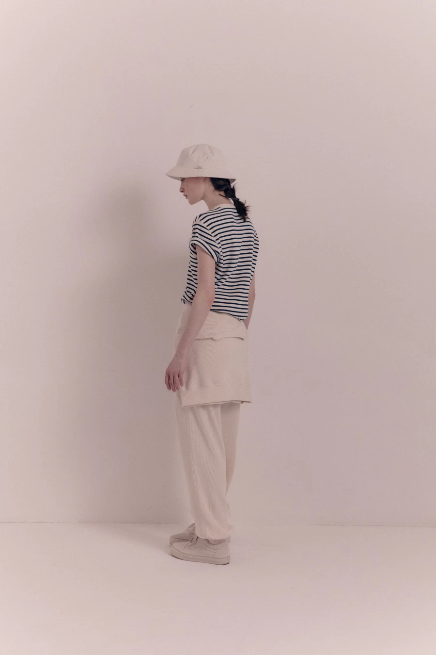 "Nothing Written 3rd Penico Stripe T-Shirt in Ivory | Classic Casual Tee"