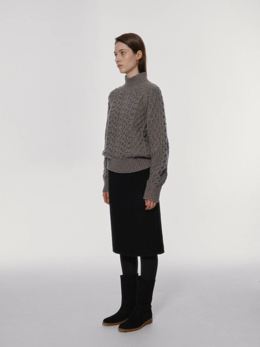 "Nothing Written Black Sesame Pastry Turtle Neck Sweater - Soft Knit Women's Pullover"