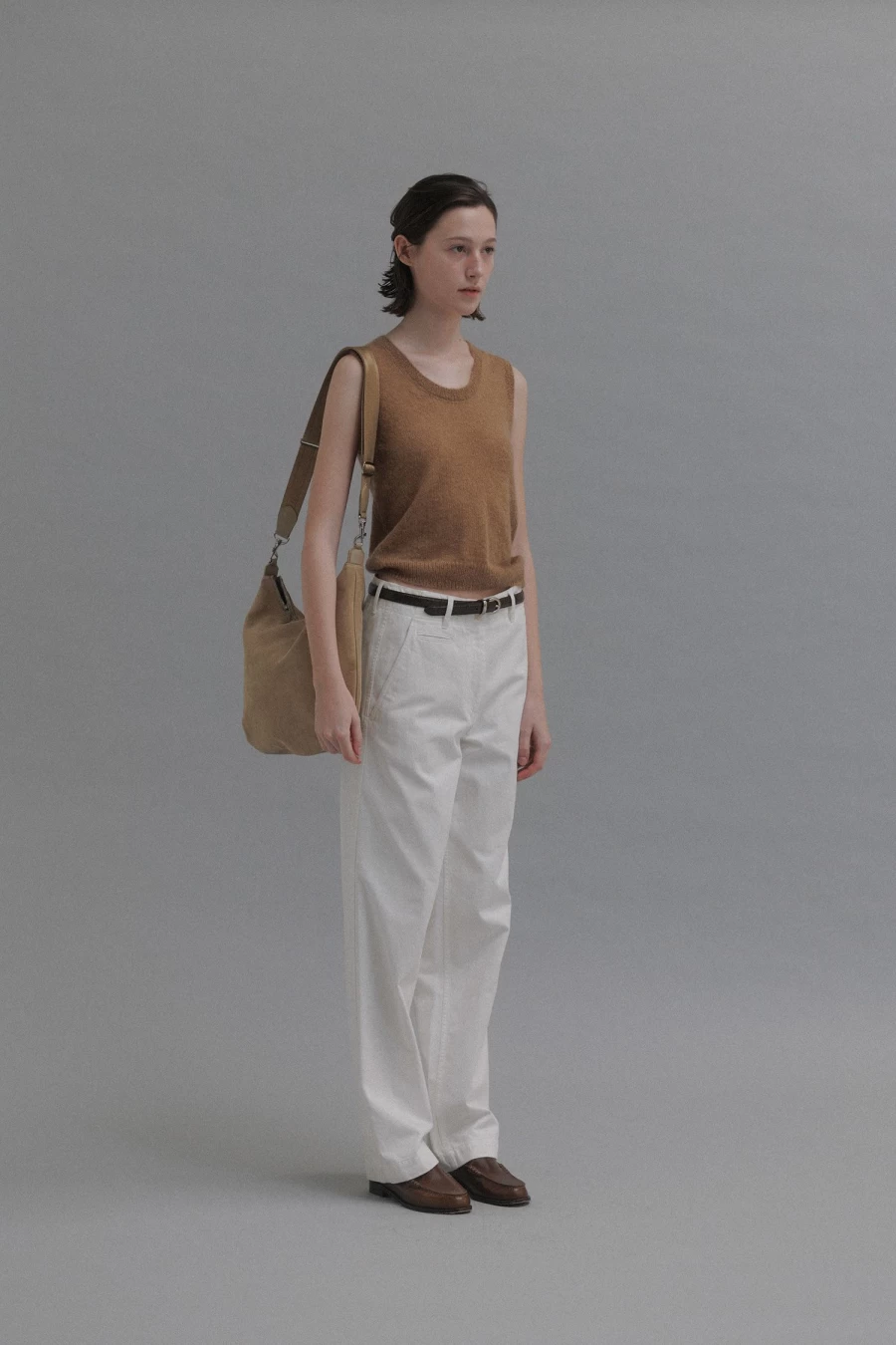 "Nothing Written Beige Suede Balloon Bag - 2nd Hand Vintage Style"