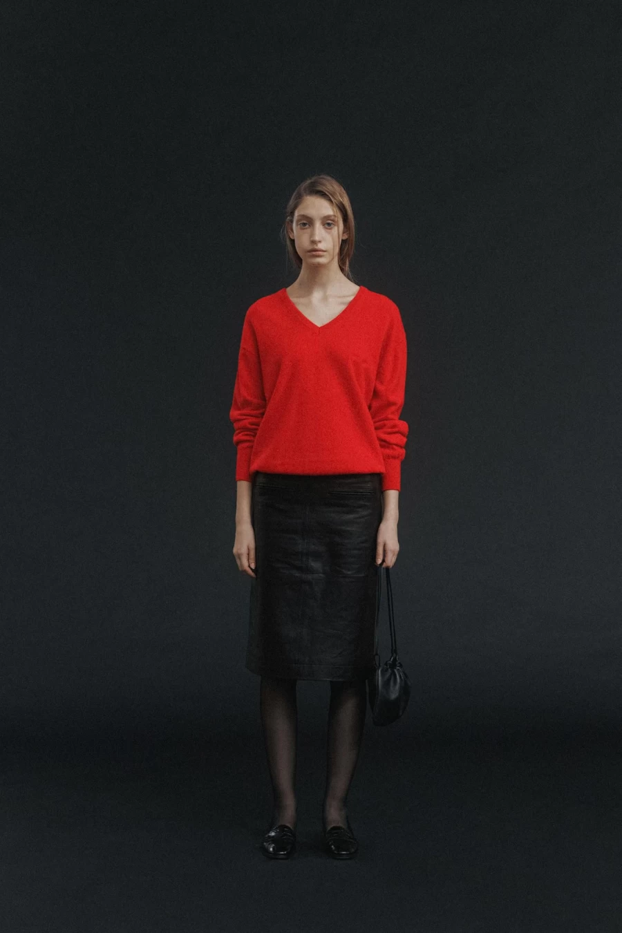 "Haig V-Neck Knit Sweater Red - Nothing Written Brand Pullover"
