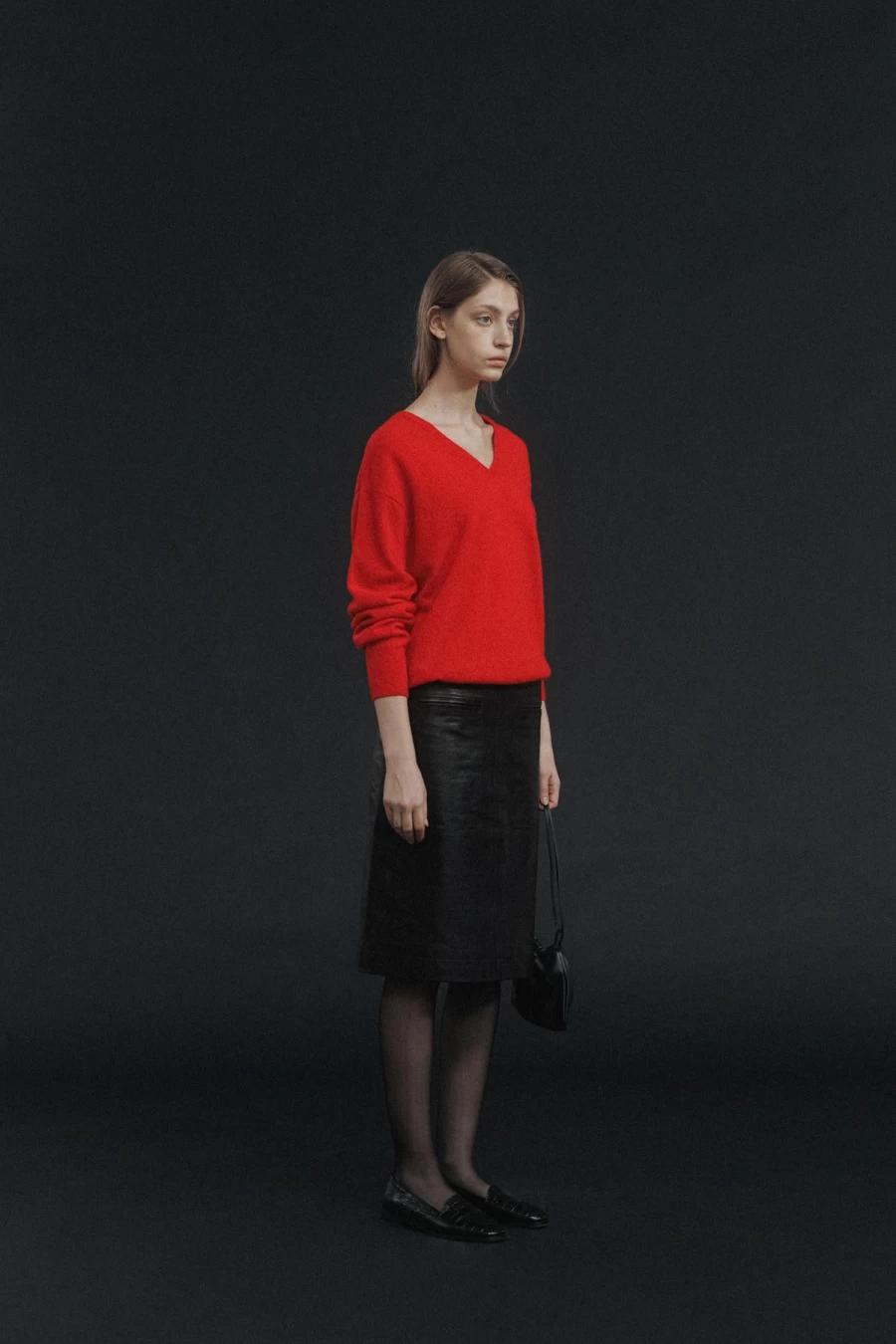 "Haig V-Neck Knit Sweater Red - Nothing Written Brand Pullover"