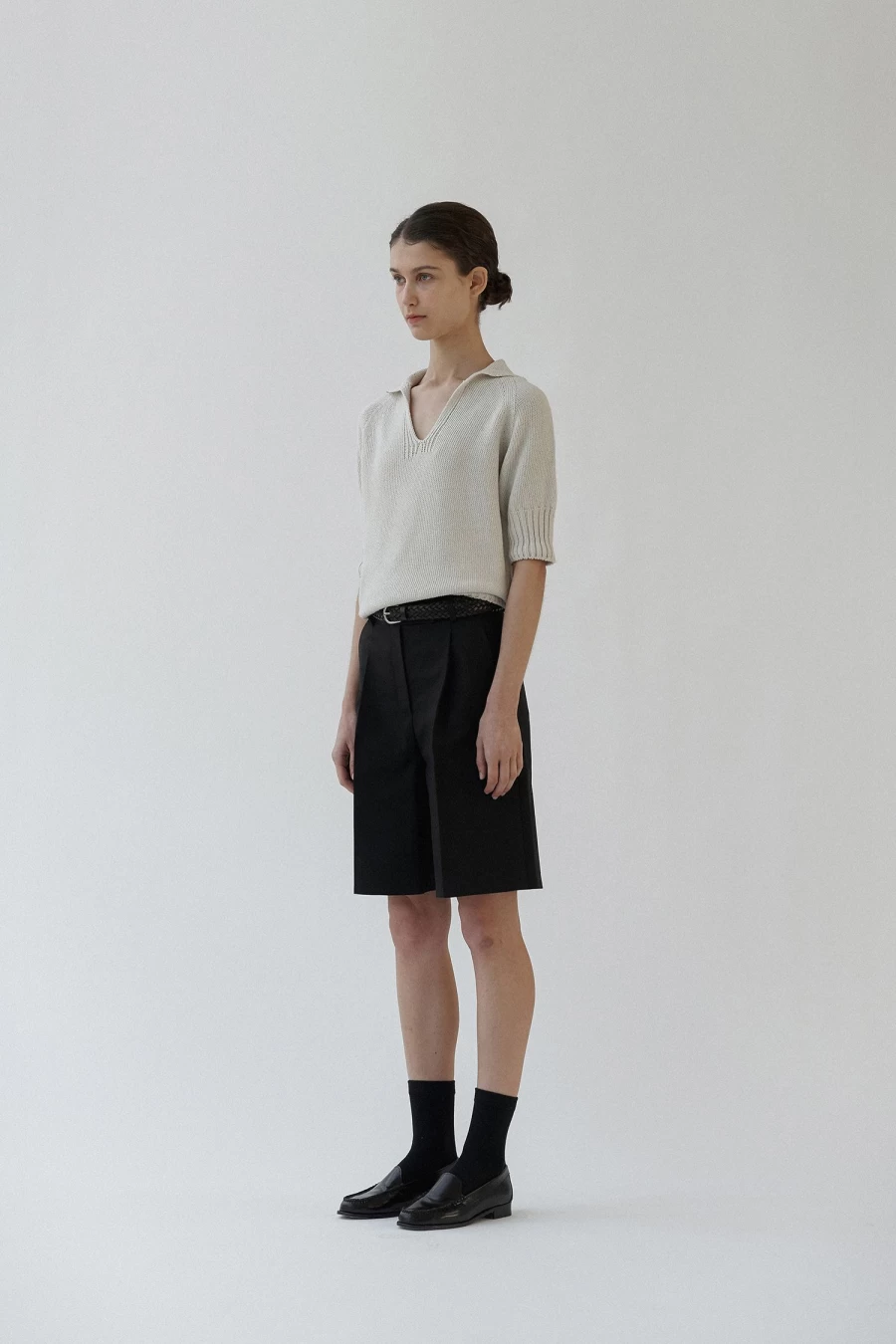 "Nothing Written Cotton Polo Sweater for Men - Ivory 2nd Layer Pullover"