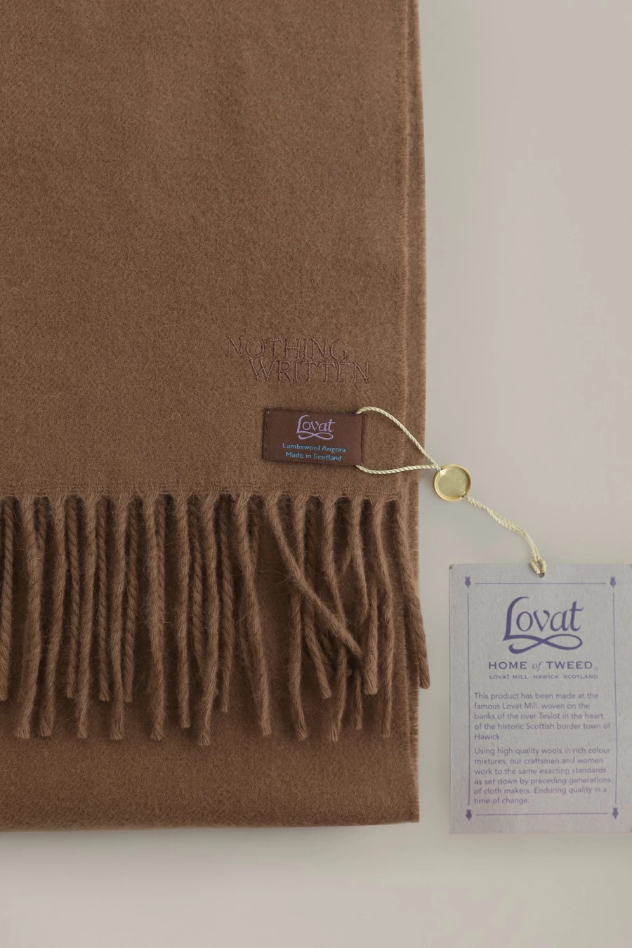 Luxury Camel Angora Wool Scarf - Soft Scottish Made Winter Accessory