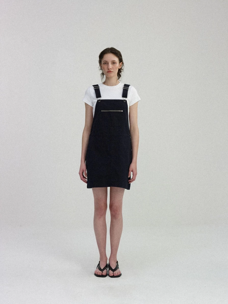 "Dark Navy Cotton Toffee Overall Skirt - Nothing Written Brand"