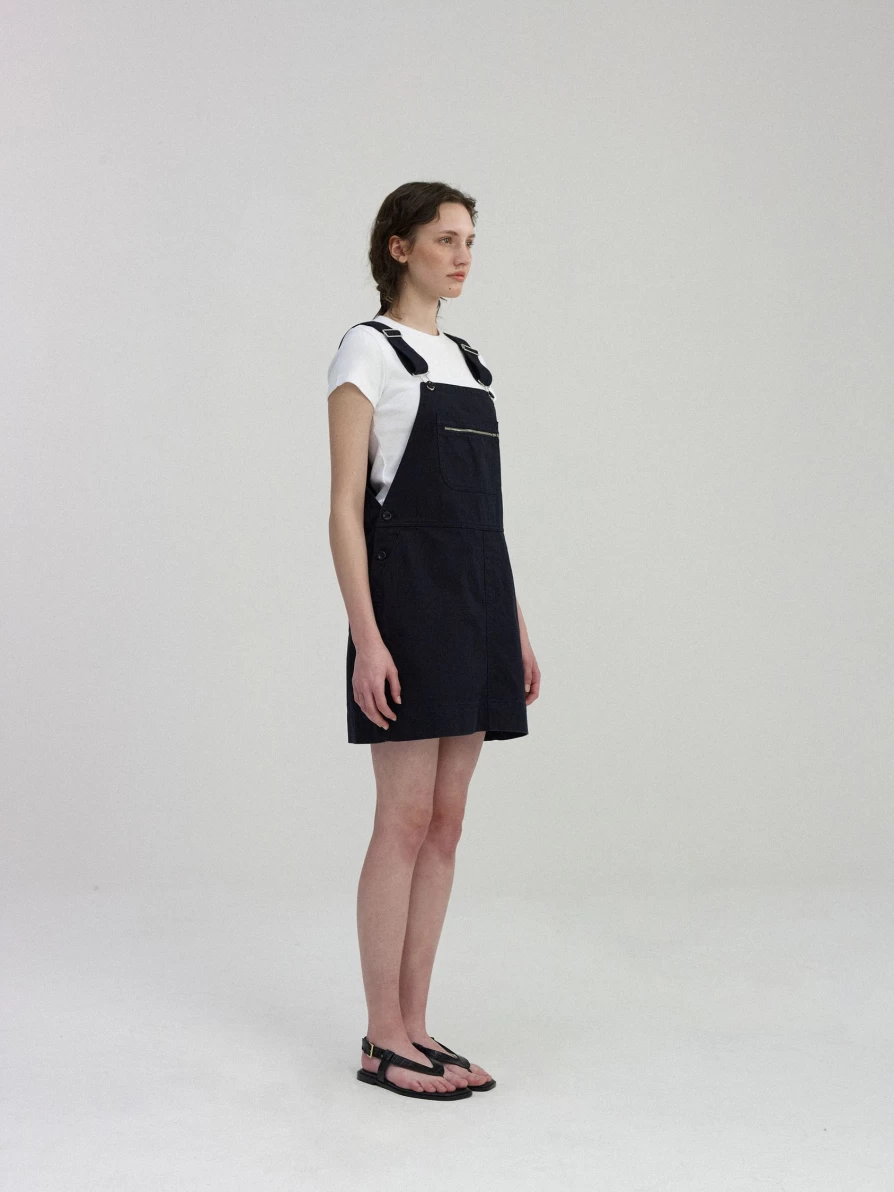 "Dark Navy Cotton Toffee Overall Skirt - Nothing Written Brand"
