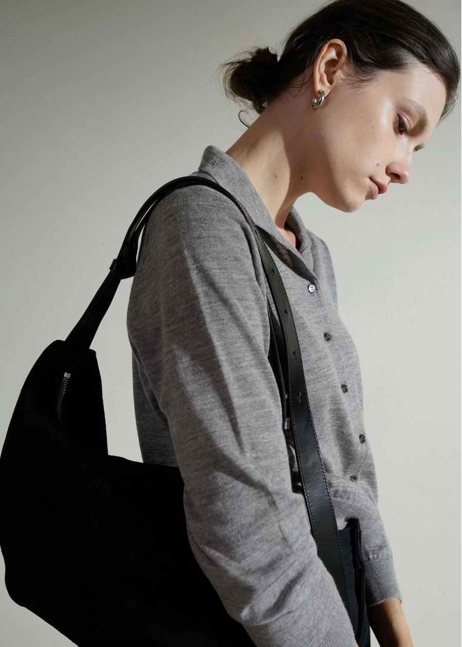 "Nothing Written Genuine Leather Shoulder Bag - 37th Collection (Black)"