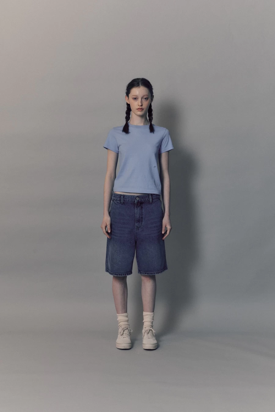 "Blue Cotton T-Shirt for Women - Classic Tina Style - Nothing Written Brand"