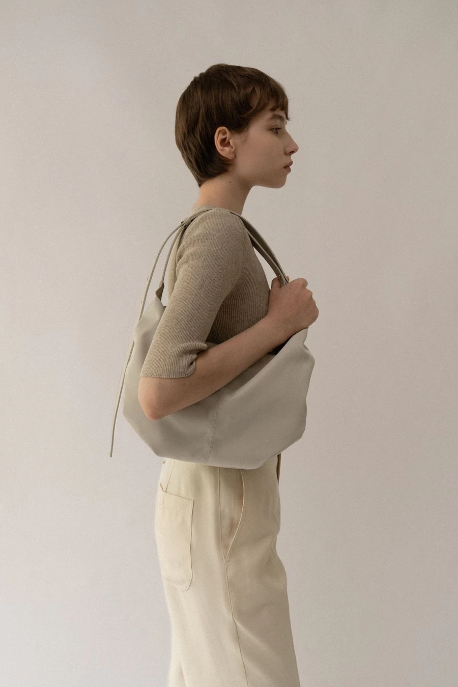 "53rd HT Nylon Shoulder Bag in Salt Color - Lightweight Durable Crossbody Bag for Men and Women"