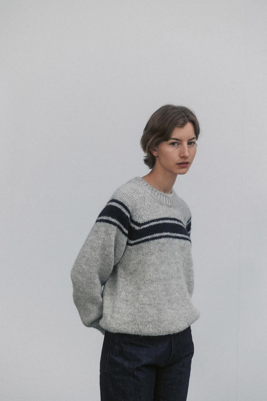 "Anan Round Neck Pullover Sweater - Gray - Nothing Written Brand"