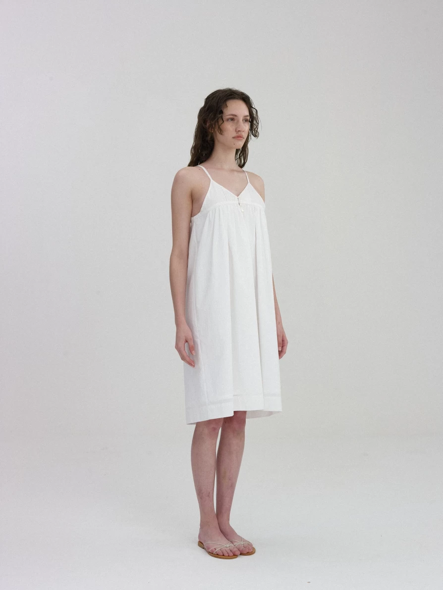 "Nothing Written Cami Mid One-Piece Swimsuit in White"