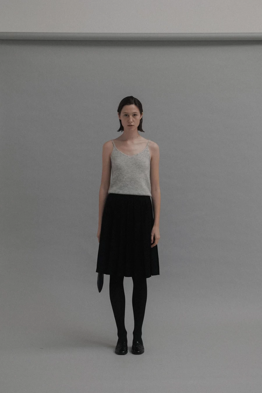 "Black Knife Pleated Midi Skirt - 2nd Hand Vintage Style"