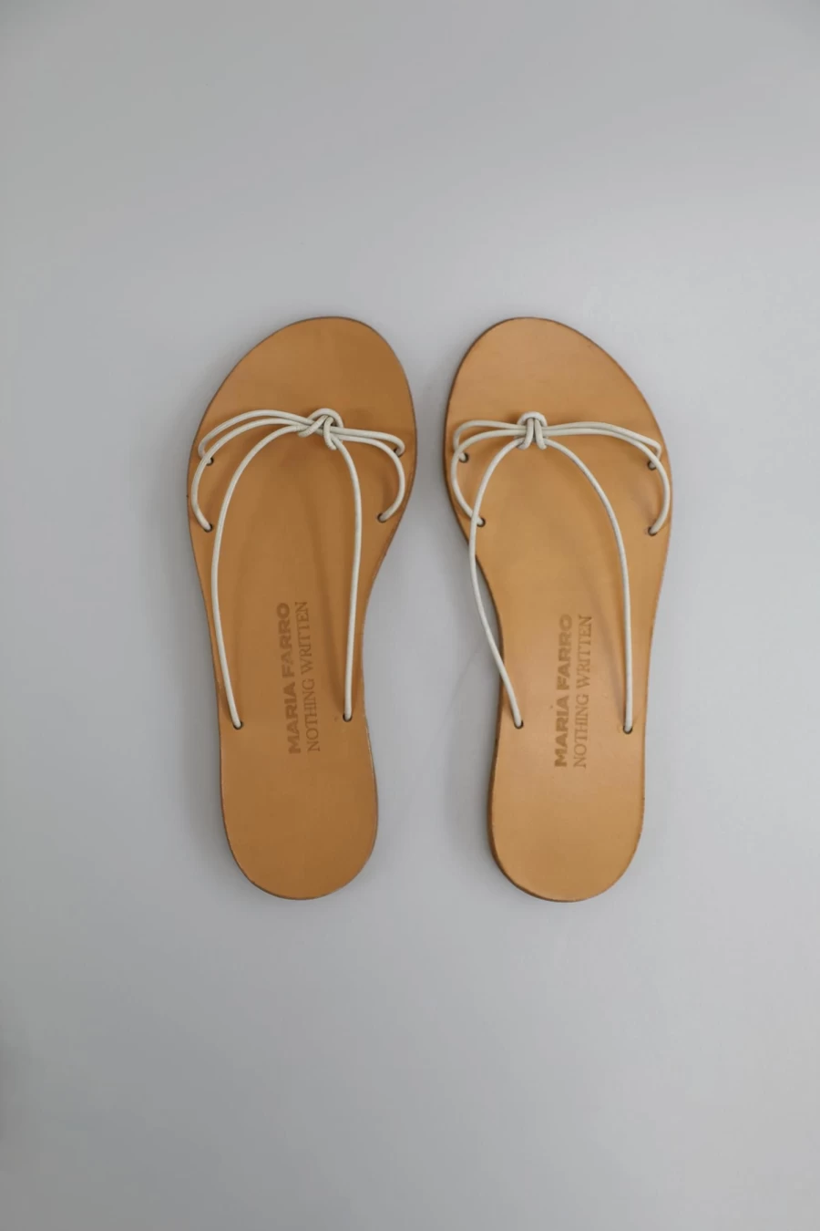 Nothing Written Winona Slide Sandals - White & Natural Leather Comfortable Slides for Women