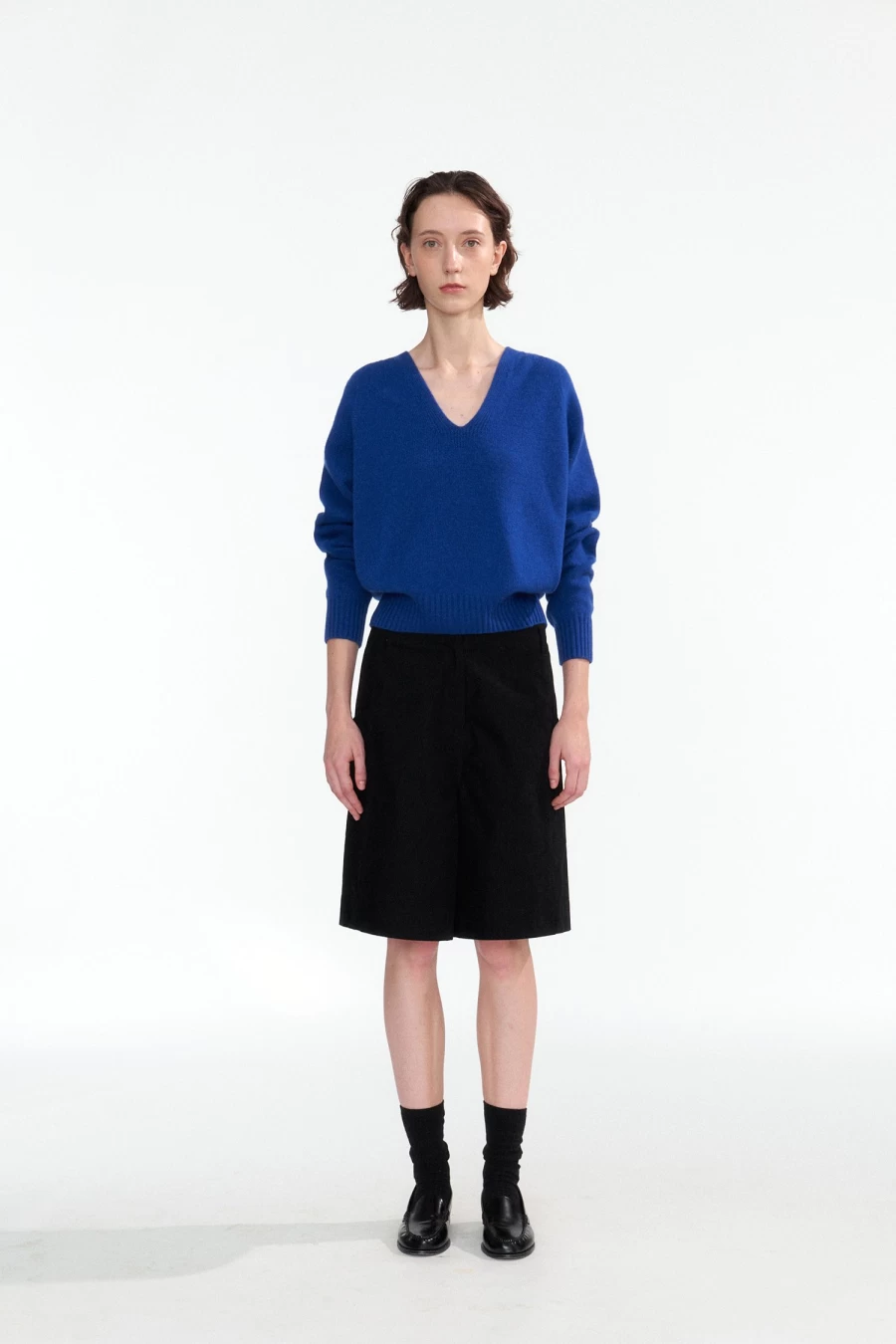 "Erin Wool V-Neck Sweater for Men - Royal Blue Pullover - 8th Collection"