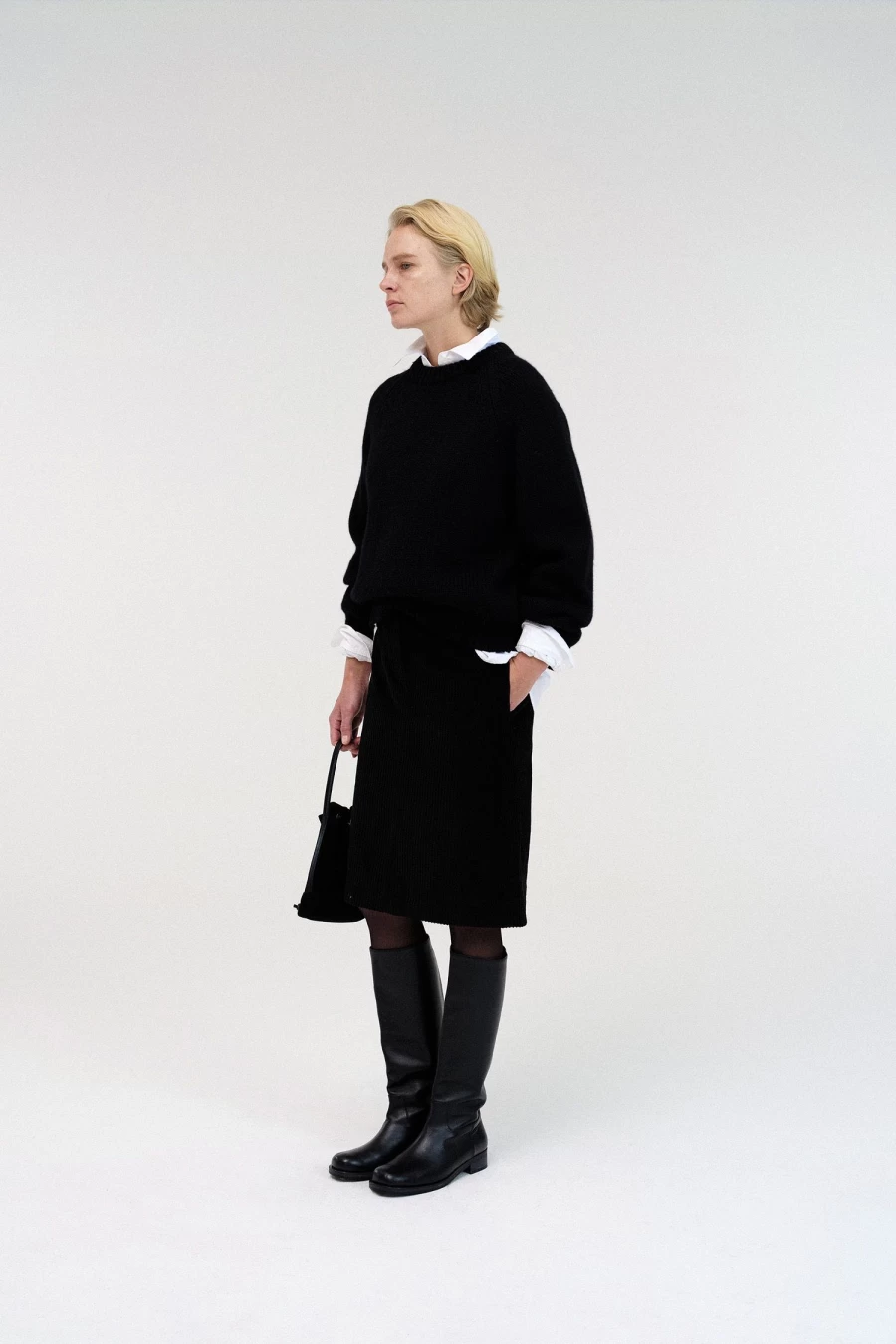 "Black U-Neck Knit Sweater for Men - Casual 3Rd Pullover Winter Warm Turtleneck"