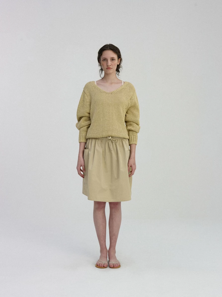 "Mustard V-Neck Sweater - Sia Style Pullover - Nothing Written Brand"
