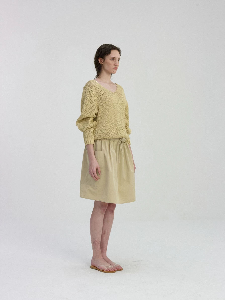 "Mustard V-Neck Sweater - Sia Style Pullover - Nothing Written Brand"