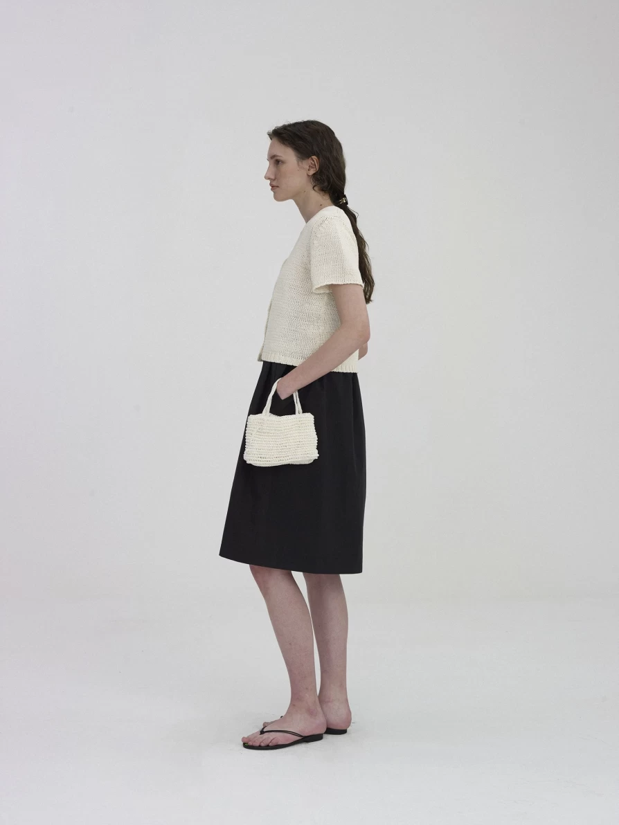 "Jupi Knitted Tote Bag Ivory - Minimalist Handbag by Nothing Written"