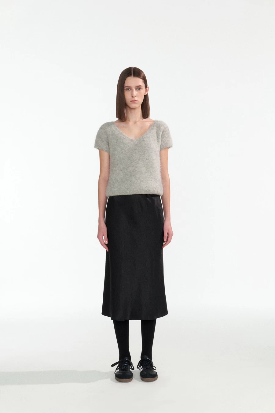 "Black Satin Flared Skirt - 4th Collection by Nothing Written"