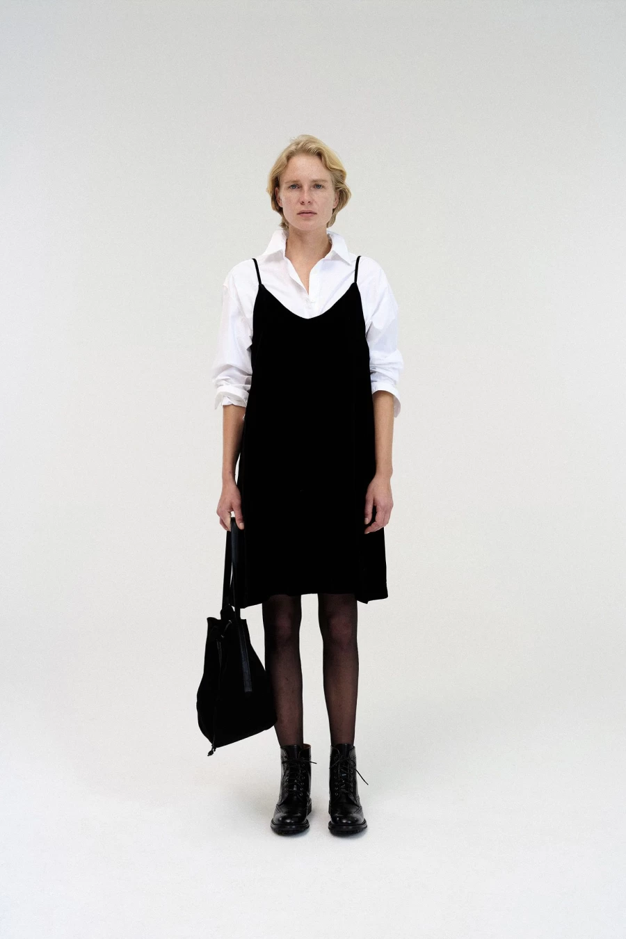 Nothing Written Black Nylon Bucket Bag - Lightweight & Water-Resistant Travel Tote