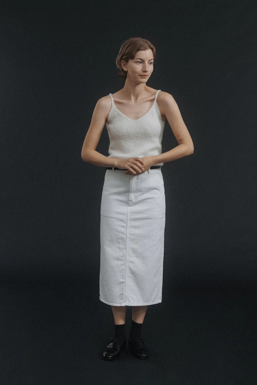 Nothing Written Alpaca Wool Sleeveless Knit Sweater Ivory Women's Lightweight Pullover Top