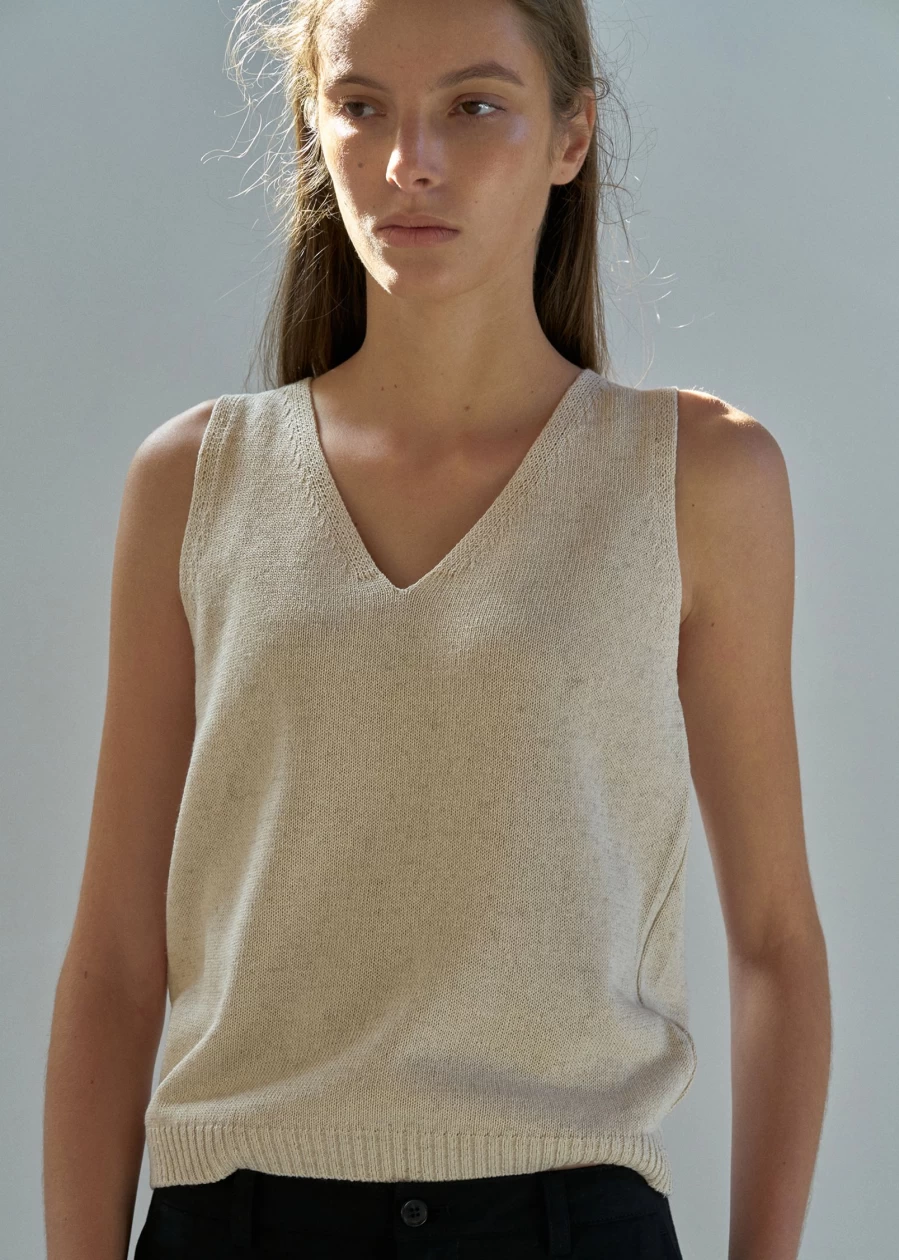 "Nothing Written Oatmeal Sleeveless Paper Top – 3rd Edition"