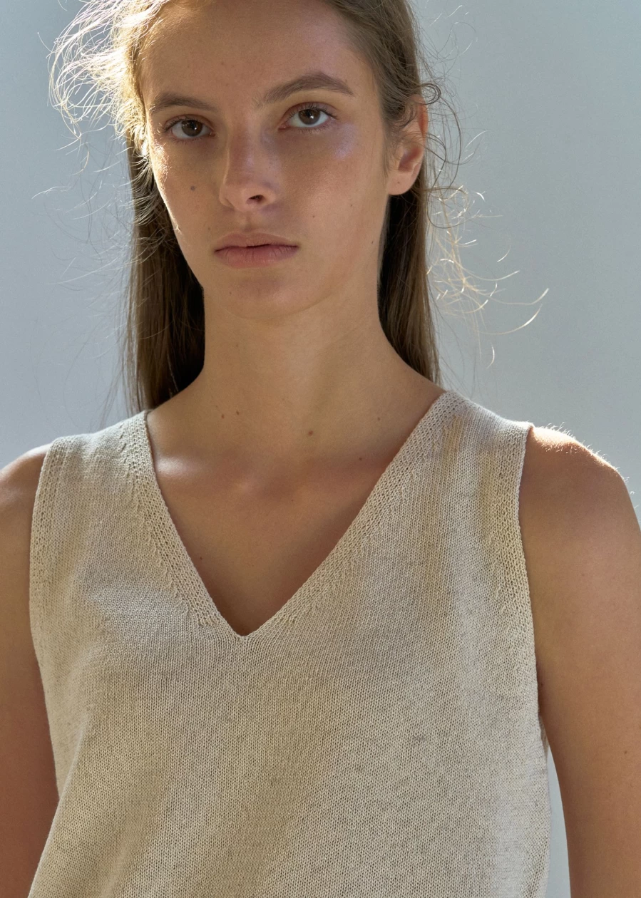 "Nothing Written Oatmeal Sleeveless Paper Top – 3rd Edition"