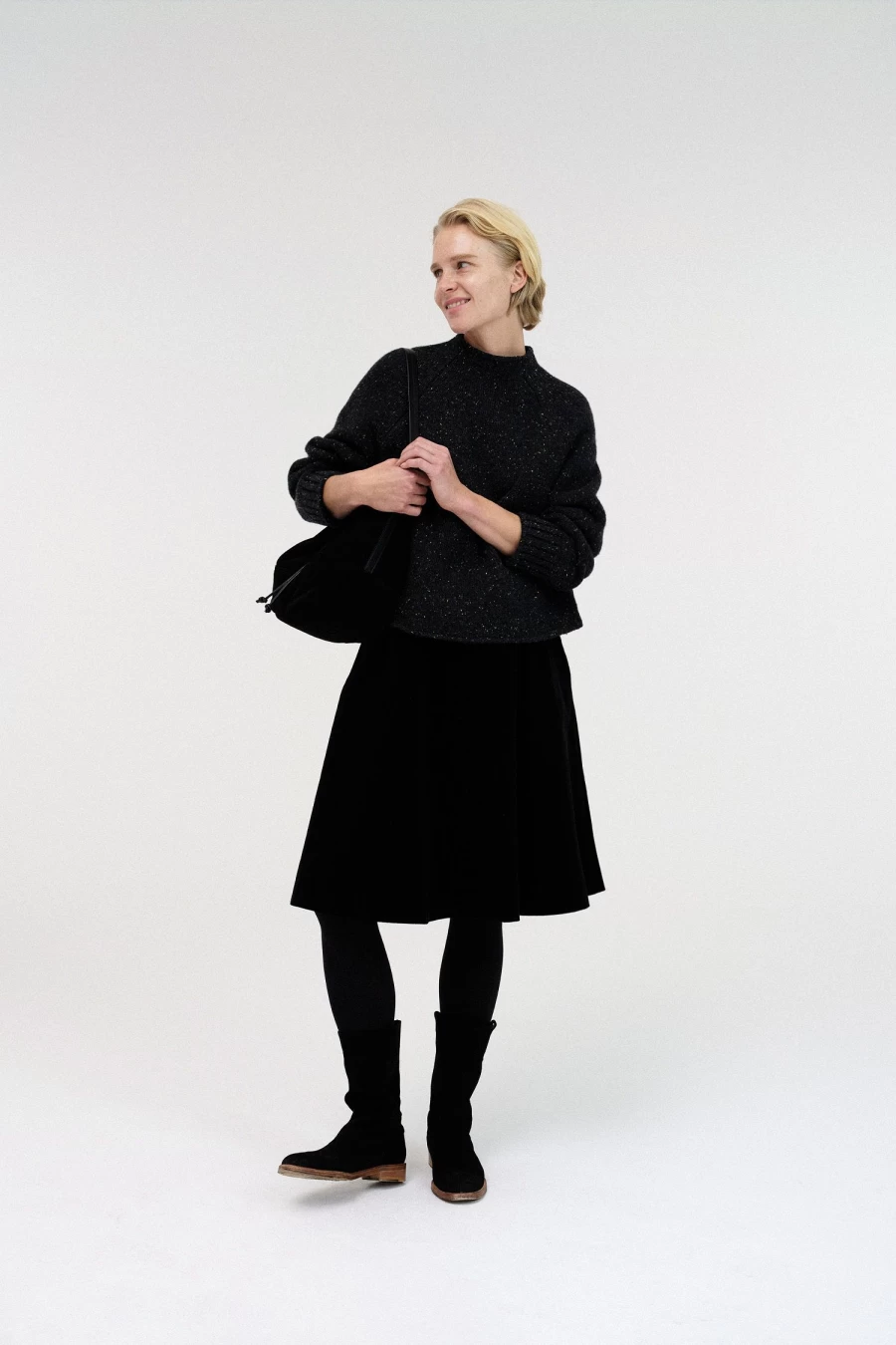 "Nothing Written Black Suede Bucket Handbag - Stylish & Soft Leather Shoulder Bag"