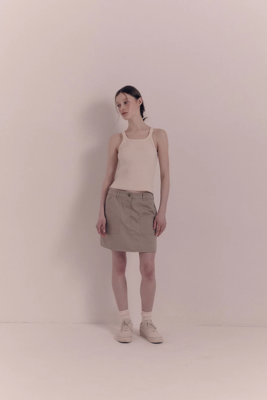 "Nothing Written 4th Sam Mini Skirt in Light Gray - Stylish Women's Fashion Skirt"