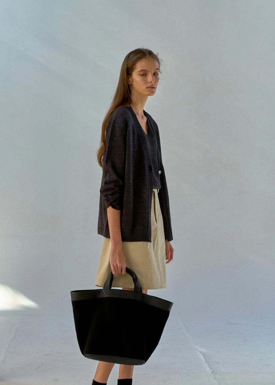 "Nothing Written Small Black Tote Bag - Minimalist 12Nd/1967 Design"