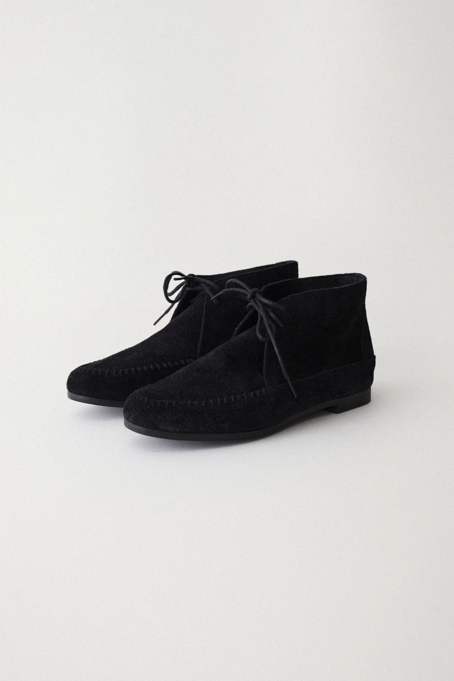 Black Suede Moccasin Boots for Men & Women - Comfortable Slip-On Ankle Booties