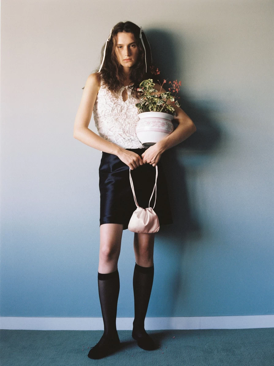 "Mini Silk Pouch in Angel Pink - Elegant & Portable Nothing Written Brand"