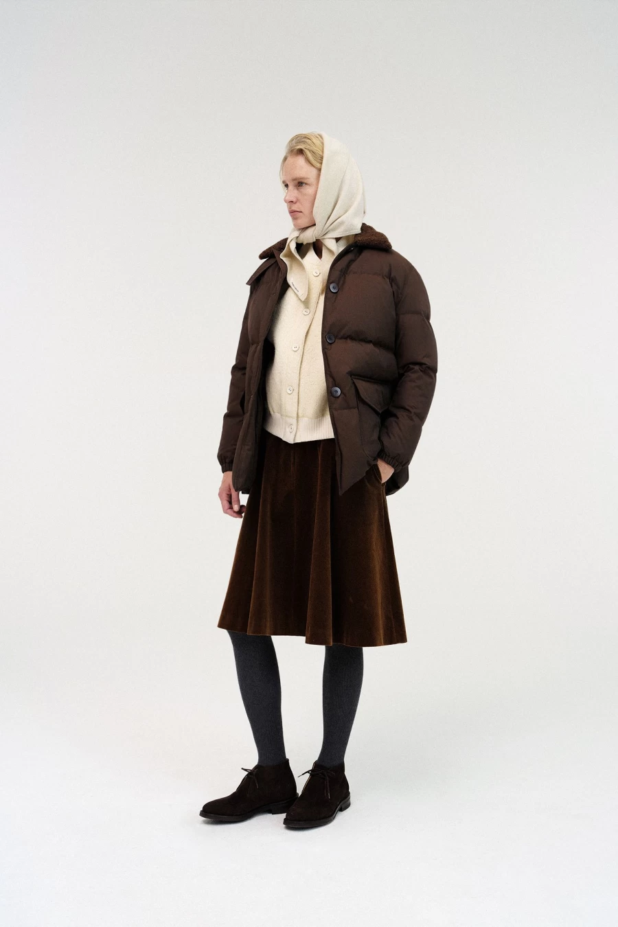 Nothing Written Botti Brown Down Puffer Jacket - Lightweight Half Coat for Men & Women
